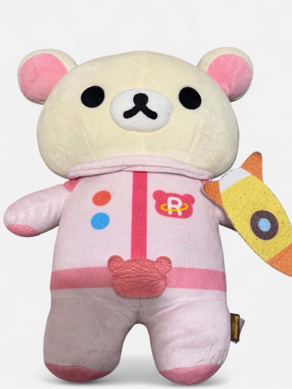 Rilakkuma Plush Pink Bear Rocket Toy - Soft Kids Plush